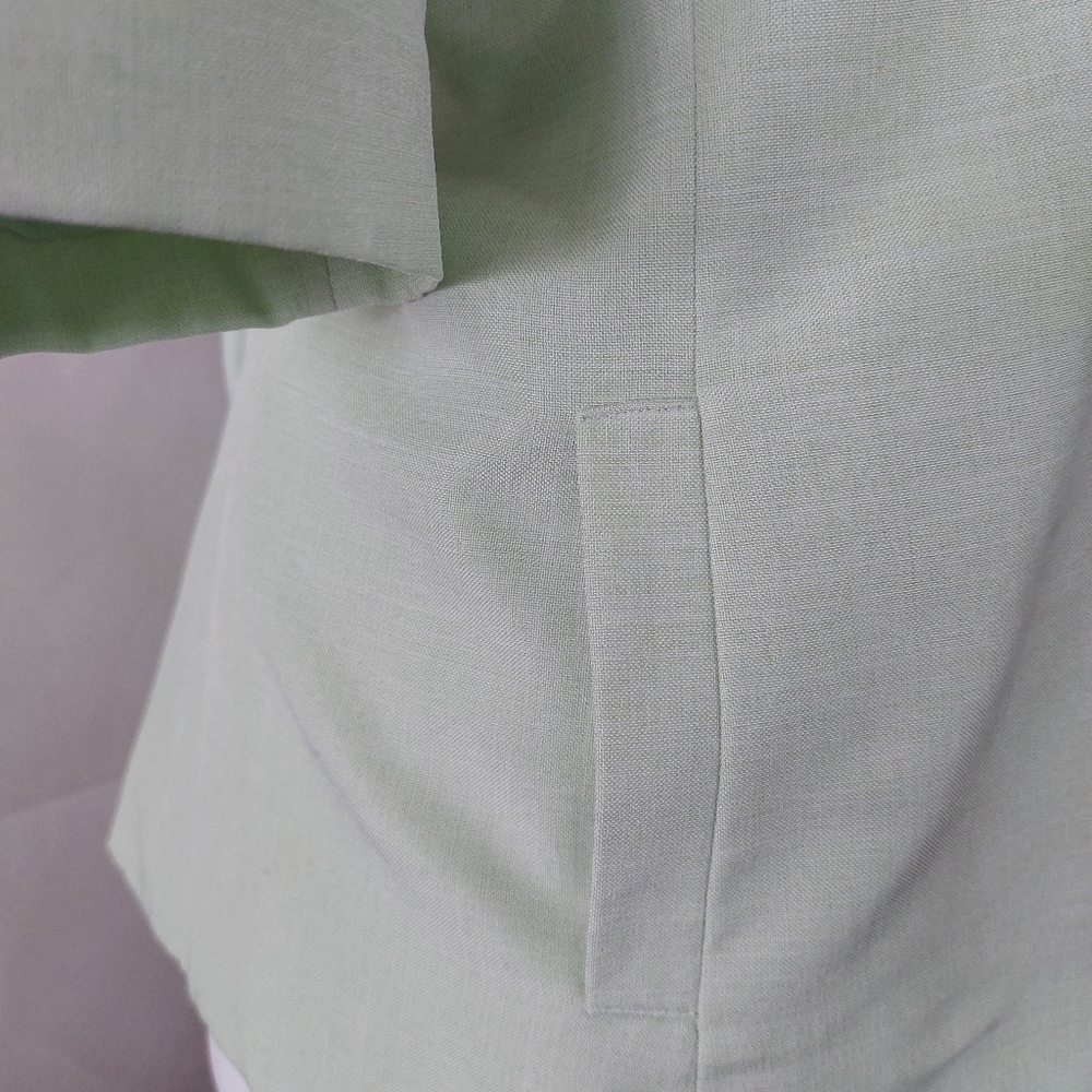 Vintage Lime Green Short Sleeve Single Breasted Blazer Size 18 *Flawed See Pics - Picture 4 of 9